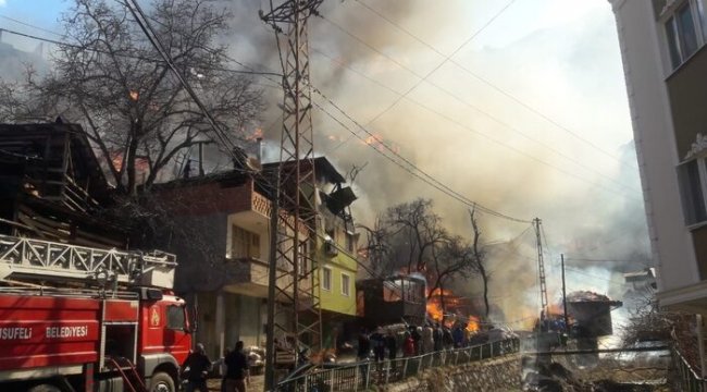 Artvin'in Yusufeli ilçesi Dereiçi köyünde yangın