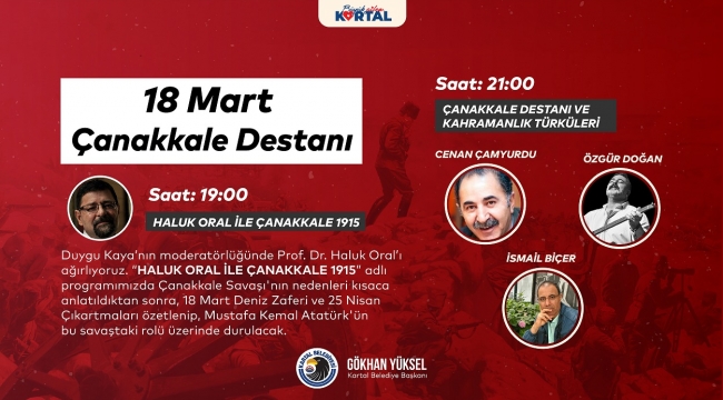Kartal Belediyesi'nden Çanakkale Zaferi'nin 106. Yıl Dönümüne Özel Etkinlikler