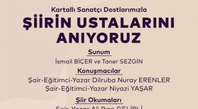 Türk Şiirinin unutulmaz iki ustası Kartal'da anılacak