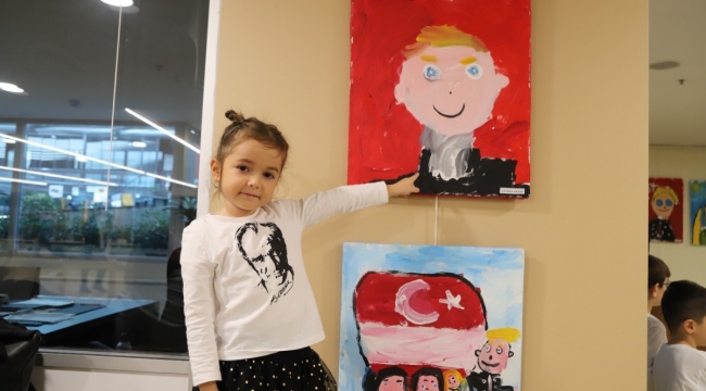 Kreş Öğrencilerinin 'Kalbimdeki Atatürk Sergisi' Kartal'da Açıldı