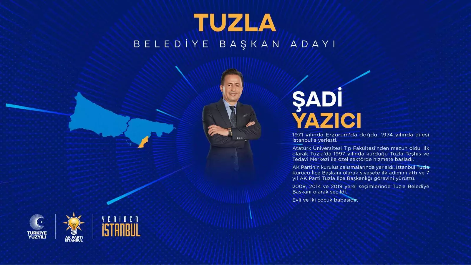 AK Parti Tuzla Belediye Başkan adayı Şadi Yazıcı oldu.