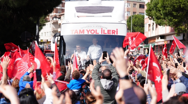 Ekrem İmamoğlu ve Gökhan Yüksel'e Kartal'da Sevgi Seli